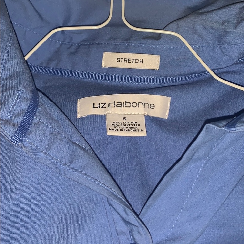 LIz clairborne small  stretch oxford blue NEW